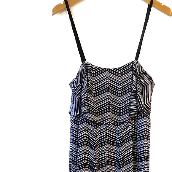 NWT Black & White Carole Little Striped Maxi Dress - Picture 2 of 4